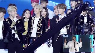 Bts seventeen red velvet reaction to rain rainism golden disk award [upl. by Ermanno]