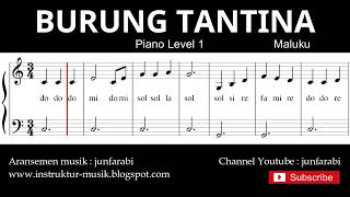 not balok burung tantina  piano level 1  lagu daerah maluku  doremifasol  do re mi [upl. by Ardnuassac474]