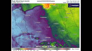 Wichura nad Polską Prognoza siły wiatru [upl. by Adnauq]