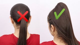 Ponytail Hairstyle  How to Make High ponytail  Easy Hairstyle  Hairstyles For Girls  Ponytail [upl. by Refinej552]