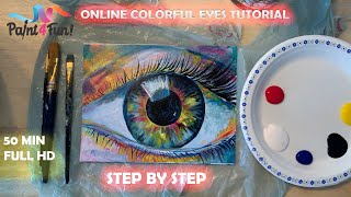 How to Paint a Realistic Colorful Eye  using acrylic paints [upl. by Nnadroj]