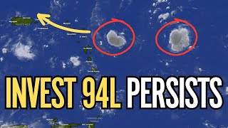 Invest 94L increases its chances of development Rain for Puerto Rico and the Lesser Antilles [upl. by Nauqram]