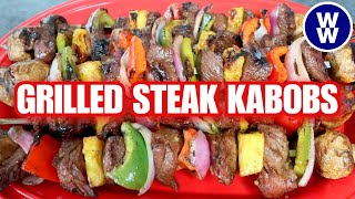 Grilled Steak Kabobs With Pioneer Womans Beef Marinade Recipe Lightened Up🥩🫑🍍Weight Watchers Recipe [upl. by Rutherford]