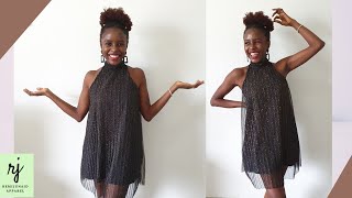 ALine HALTER NECK Dress Tutorial Easy Remi Junaid [upl. by Wendelina]