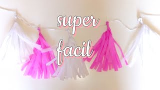 Como hacer guirnaldas fáciles de papel crêpe diy tassel garland [upl. by Baiss]