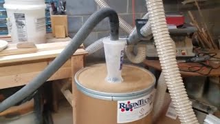 Dust collection upgrade Adding larger drum with Oneida Dust Deputy [upl. by Surat758]