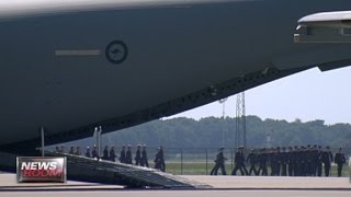 First MH17 bodies arrive in Netherlands [upl. by Goraud]