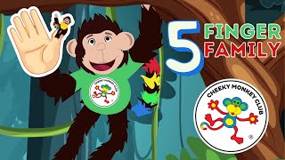 Five Finger Family  Finger Action Song  Monkey Family  Nursery Rhyme  Cheeky Monkey Club [upl. by Yessak767]