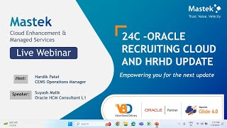 Mastek Live Advise Webinar HR Helpdesk amp ORC Oracle Quarterly Updates 24C [upl. by Raine259]