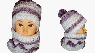 bonnet snood crochet facile bien chaud 😊crochet crochetlove diy handmade [upl. by Eirrok19]