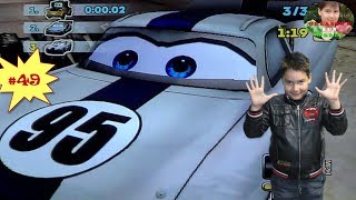 DISNEY PIXAR CARS  MATER NATIONAL  PART49  RACING COOL GREY AND BLUE MCQUEEN [upl. by Kcirednek230]