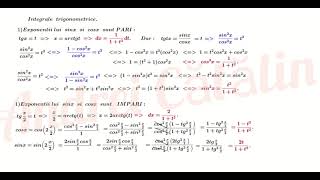 Integrale trigonometrice Substitutii si exemple [upl. by Saleme]
