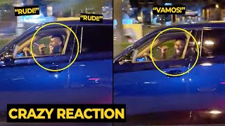 Madrid fans cant stop shouting Rudiger name while being in the car after victory vs Bayern Munchen [upl. by Aninad]