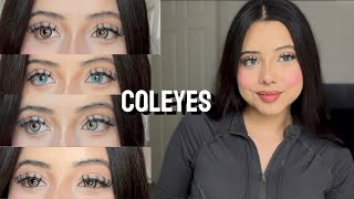 Colored Contacts Try On  Coleyes [upl. by Ycnalc589]