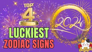 Top 4 Luckiest Zodiac Signs In 2024  Ziggy Natural [upl. by Mayhew]