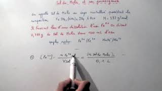 CHIMIE  loxydoréduction et le sel de MOHR [upl. by Shimkus]