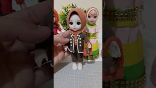 Clay Doll  Making Dress Clothes With Light Clay  Barbie Doll  Hijabs dolls  DIY Clay  CLay art [upl. by Wolk]