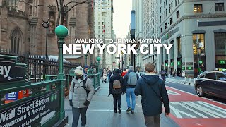 NEW YORK CITY  Manhattan Winter Season City Hall Broadway and Wall Street Travel USA 4K [upl. by Rania433]