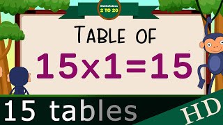 15x115 MultiplicationTable of Fifteen Tables Song Multiplication Time of tables  MathsTables [upl. by Thanh]