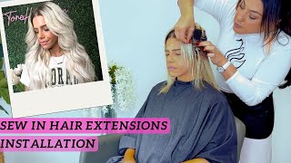 Sew in Hair Extensions Installation using The Swan Method [upl. by Selrhc]