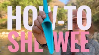 Howto actually use a Shewee Essential female urinal device techniques for solo female travel [upl. by Hewart]