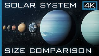 Solar System  Size Comparison 4K UHD [upl. by Noiro]