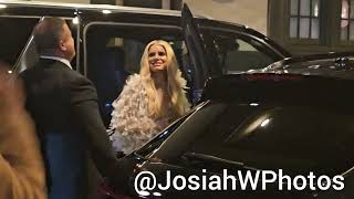 Jessica Simpson seen at Casa Cipriani New York in a feather dress [upl. by Mandych]