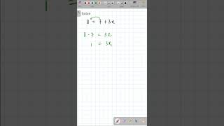 solve linear equations 1 🔥 maths algebra mathshorts [upl. by Garbers380]