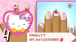 WHITE AND PINKY HELLO KITTY NAILS  HELLO KITTY NAIL SALON GAME [upl. by Gonta]