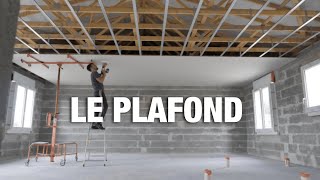 Construire sa Maison  Réalisation du Plafond  Placo BA13 sur fermettes TIMELAPSE [upl. by Cobbie]