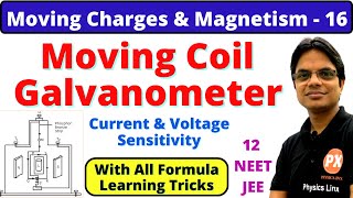 Moving Charges amp Magnetism 16 Moving Coil Galvanometer Radial Field Current amp Voltage Sensitivity [upl. by Bledsoe160]