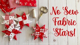 EASY No Sew Fabric Stars Handmade Scandinavian Ornaments [upl. by Sirod]