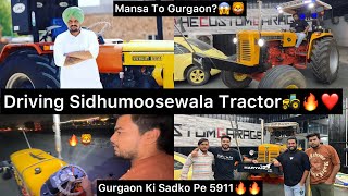 Driving Sidhu Moosewala Favourite Tractor 5911 For First Time🔥❤️  Public Reaction On Tractor 🚜 🦁 [upl. by Nemrak]