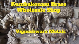 Kumbakonam Brass Wholesale Shop  Vigneshwara Metals [upl. by Hsetirp]