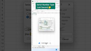 Serial Number in Excel shortcut  Automatic Serial Number in Excel shorts [upl. by Etteb]