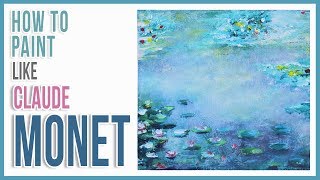 How to Paint Monets Water Lilies with Acrylic Paint Step by Step  Art Journal Thursday Ep 26 [upl. by Orgalim]