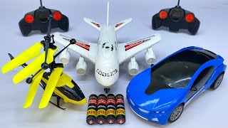 New RemoteControl RC Flying Helicopter with Rechargeable Light Car and Airplane Unboxing amp Testing😍 [upl. by Heathcote]