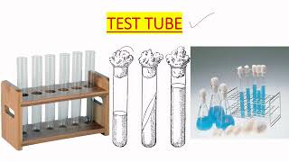 GLASSWARE AND TESTTUBE USE IN MICROBIOLOGY LAB IN ENGLISH [upl. by Natek850]