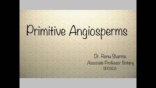 Primitive Angiosperms  Dr Renu Sharma [upl. by Enisamoht]