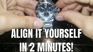 HOW TO ALIGN  RECALIBRATE TAG HEUER WATCH HANDS USING BUTTONS DO IT YOURSELF QUARTZ CHRONOGRAPH [upl. by Llyrat]