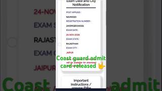 ICG Indian coast guard exam date and city released today 🤟🙏 [upl. by Suiramaj]