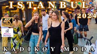 ISTANBUL 4K WALIKING TOUR  KADIKOY MODA STREET  JUNE 2024  UHD 4K 60 FPS [upl. by Alekram]