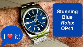 2024 Rolex Oyster Perpetual OP41 bright blue dial review  I LOVE IT [upl. by Franciscka528]