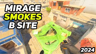 CS2 Mirage  B Site Smokes You Need To Know 2024 [upl. by Halona]