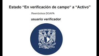 Reembolso DGAPA  Usuario verificador [upl. by Allred890]