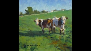 Démo peinture à lhuile  Christian Arnould  Vaches dans le pré [upl. by Rosita730]