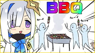 【切り抜き漫画】初めてのBBQと花火を経験した天音かなた【ホロライブ切り抜き】 [upl. by Akoek]