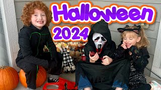 Trick Or Treating Vlog  HALLOWEEN 2024 [upl. by Lekcim508]