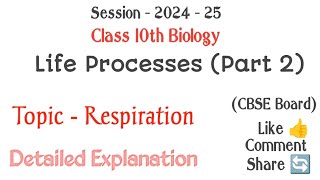 Respiration Life Process Class 10th class10 biology science [upl. by Asilanom]