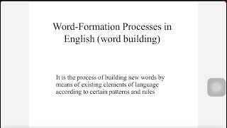 Word Formation Processes  Affixation  Compounding  Conversion [upl. by Cis479]